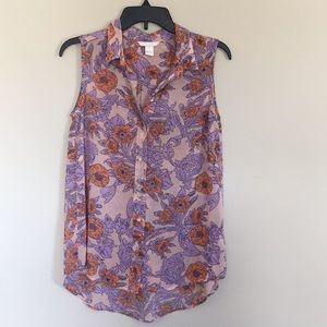H&M floral sleeveless blouse